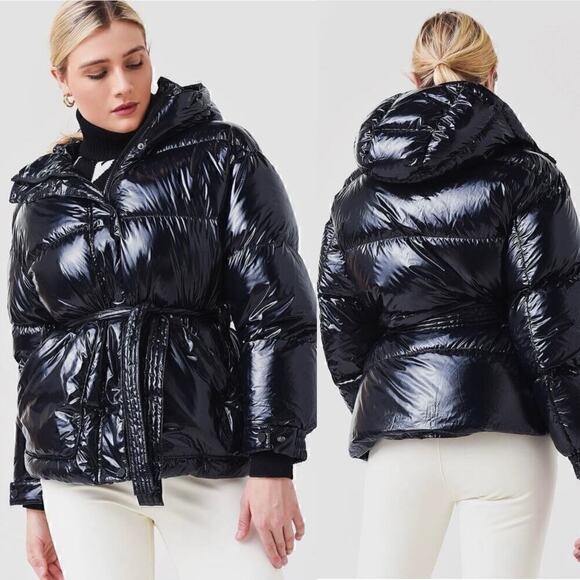 Perfect Moment Oversized Parka llPuffer Jacket Black Foil Metallic Size XS
